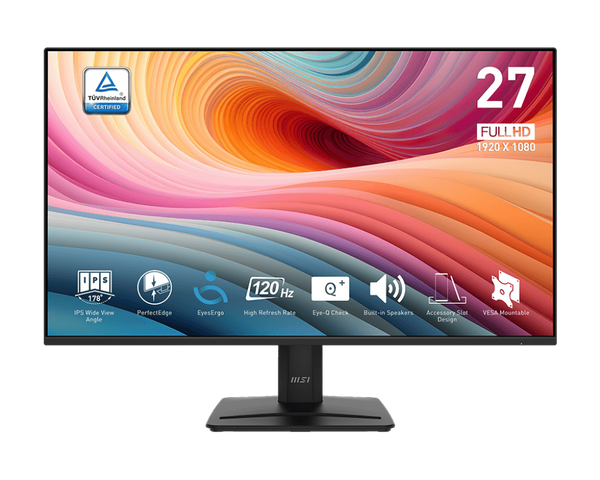 MONITOR MSI PRO MP275 E2 • 27" FULL HD • 75HZ • PANEL IPS PARA COLORES PRECISOS • DISEÑO PROFESIONAL • IDEAL PARA OFICINA, PRODUCTIVIDAD Y USO MULTIMEDIA