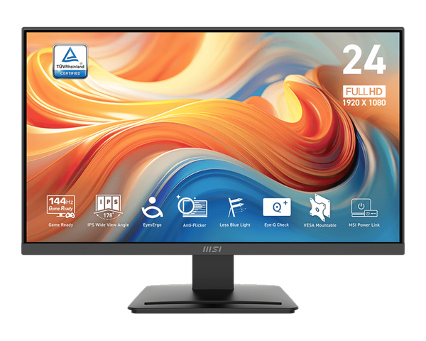 "MONITOR 24” FULL HD, 75HZ, DISEÑO PROFESIONAL, PANTALLA ANTIRREFLEJO PARA OFICINA Y TRABAJO MULTITAREA"