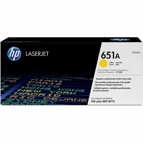 HP CARTUCHO DE TÓNER HP 651A (CE342A) ESTÁNDAR RENDIMIENTO LÁSER - AMARILLO - ORIGINAL - EMPAQUE UNITARIO - 1 SOLAMENTE - LÁSER - ESTÁNDAR RENDIMIENTO - 1 SOLAMENTE