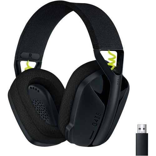 AURICULAR INALAMBRICO LOGITECH LIGHTSPEED G435 GAMING, CON MICROFONO, CONTROL DE VOLUMEN, ALMOHADILLAS SUAVES, COLOR BLACK / YELLOW (981-001049)