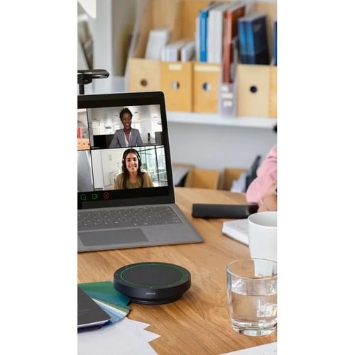 Jabra Speak2 55 MS Altavoz de Conferencia Bluetooth y USB, Alámbrico/Inalámbrico, Gris – Sonido Claro para Reuniones Profesionales