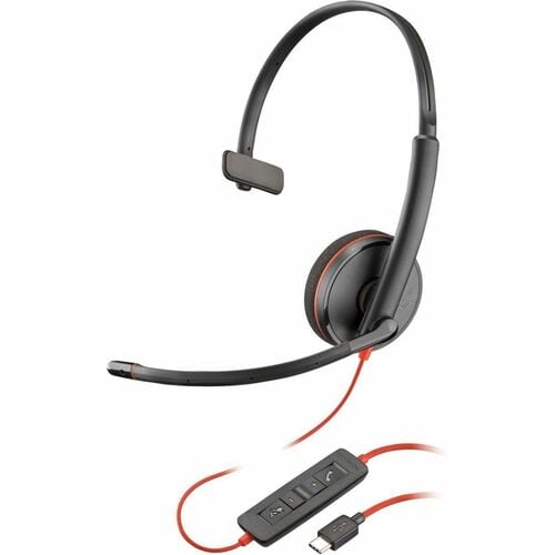 POLY AURICULARES POLY BLACKWIRE 3210 CABLEADO SOBRE LA OREJA MONO - NEGRO - MONAURAL - CERRADO - 32OHM - 158.5CM CABLE - OMNIDIRECCIONAL MICRÓFONO - CANCELACIÓN DE RUIDO - USB TIPO C, MINI-PHONE (3.5MM)