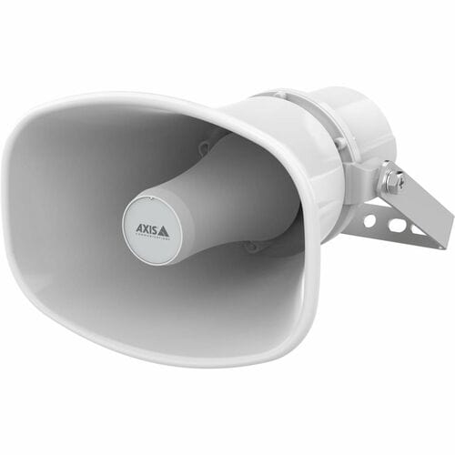 AXIS C1310-E MK II NETWORK HORN SPEAKER THE SPEAKER IS A COMPLETE AUDIO SYSTEM IN A SINGLE UNIT. IT CONNECTS TO THE STANDARD EXISTING NETWORK SO THERE IS NO NEED FOR A SEPARATE AUDIO NETWORK