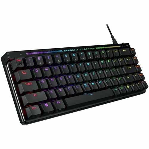 ASUS ROG FALCHION ACE HFX – TECLADO GAMING MECÁNICO CON CABLE USB 2.0, RGB LED, TECLAS DE ACCESO RÁPIDO Y CONTROL DE VOLUMEN, COMPATIBLE CON WINDOWS 11