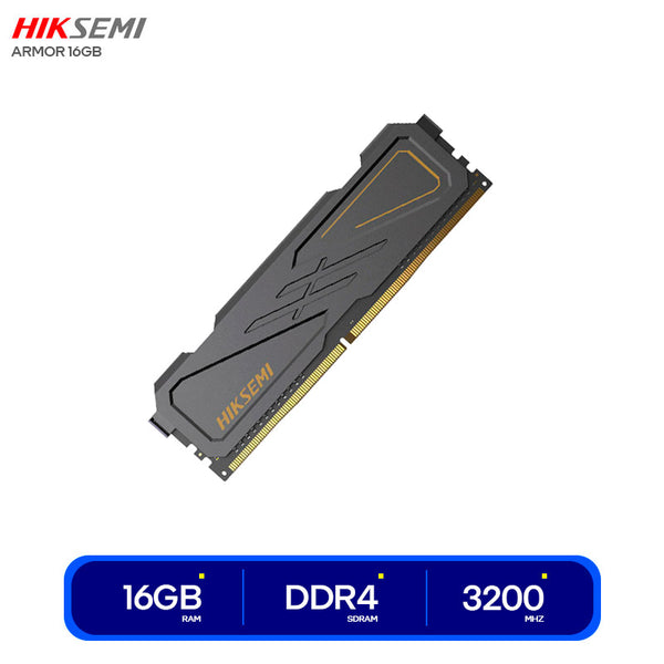 MEMORIA RAM HIKSEMI ARMOR DDR4 16GB 3200MHZ – DISEÑO BLACK, ALTO RENDIMIENTO PARA PC, ESTABILIDAD Y VELOCIDAD ÓPTIMA PARA JUEGOS Y TRABAJO PROFESIONAL