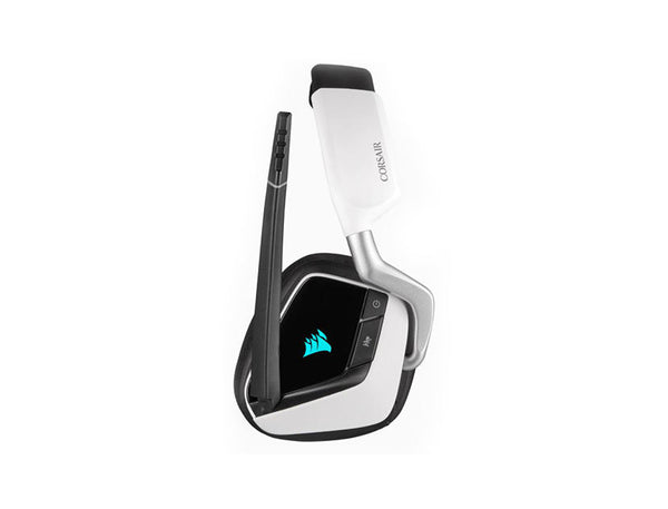 AURICULARES INALÁMBRICOS PARA GAMING CORSAIR VOID RGB ELITE – SONIDO 7.1, MICRÓFONO FLIP-UP, LUZ RGB, COLOR BLANCO