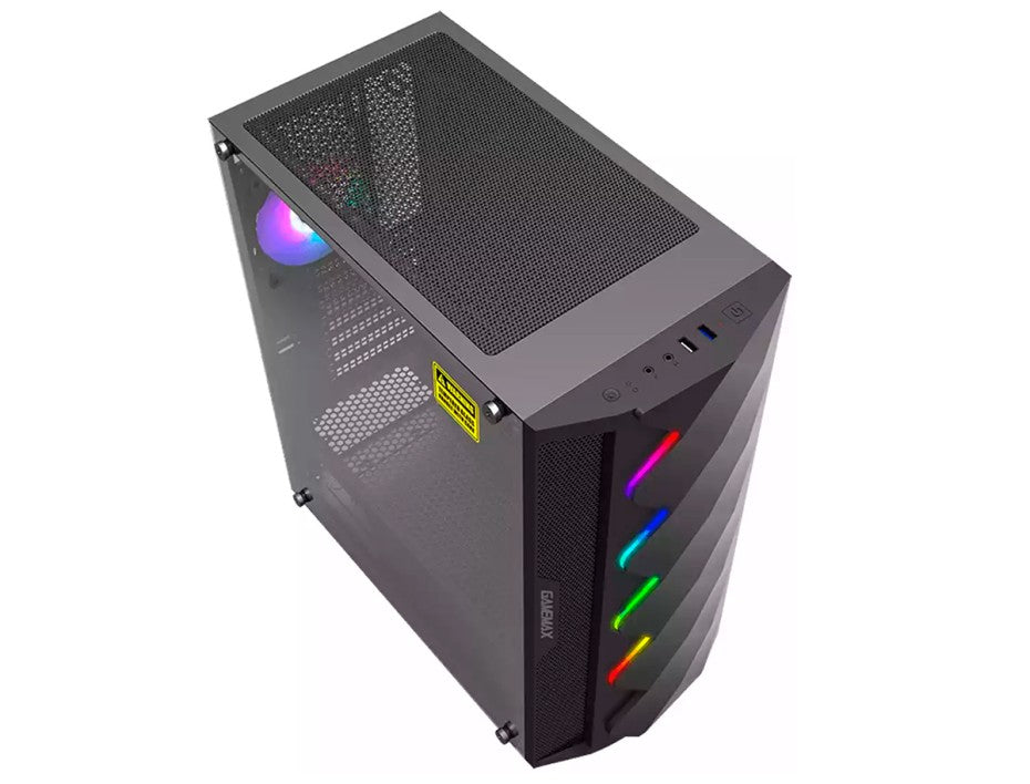 CASE ATX DIAMOND COC BK, Case sin Fuente, 1xUSB 2.0, 1xUSB3.0, Audio HD, Banda ARGB, 1x12CM LED ARGB COOLER, 1x14CM Overclocking COOLER, VT lateral, Medidas: 421 x 210 x 460mm, 2x3.5HDD+ 2X2.5SDD interno