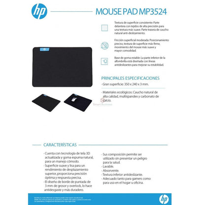 MP3524, Mouse Pad HP Gamer Pequeño MP3524 350x240x3mm, HP, SMART BUSINESS