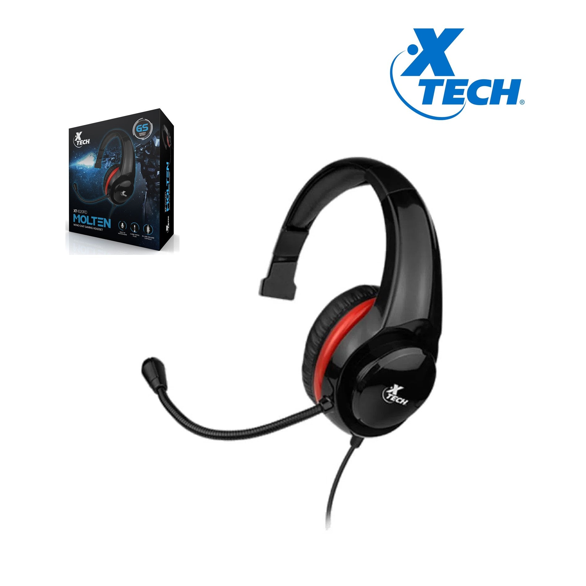 XTECH XTH-520RD – AUDÍFONOS GAMING CON MICRÓFONO • SONIDO ESTÉREO • DIADEMA AJUSTABLE • DISEÑO CÓMODO Y RESISTENTE