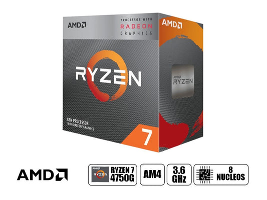 Procesador Amd Ryzen 7 4750G 3.6Ghz, Am4, 8Mb, 8 Nucleos, Radeon Graphics, Oem C/Cooler (100 -100000145Mpk)