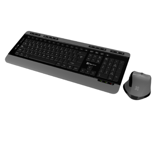 KIT DE TECLADO Y MOUSE KLIP XTREME MAGNIFIK WIRELESS DUO, INALÁMBRICO, USB, NEGRO/GRIS (ESPAÑOL)