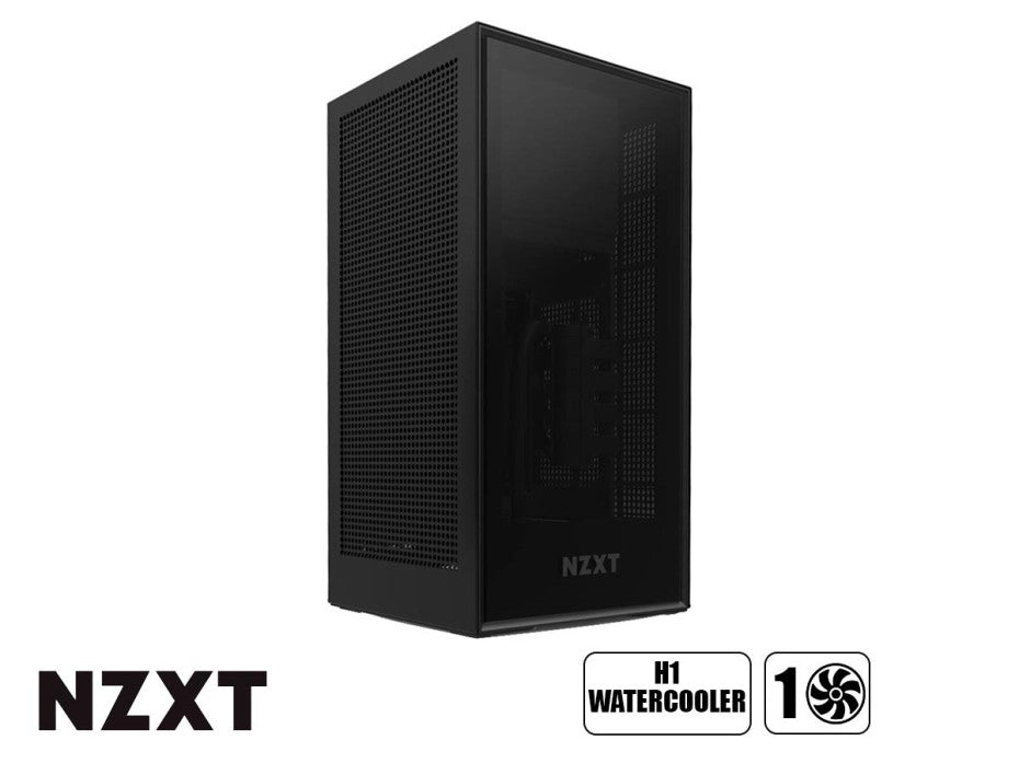 GABINETE COMPACTO PARA PC MINI-ITX CON FUENTE DE 650 W, REFRIGERACIÓN LÍQUIDA Y DISEÑO VERTICAL – NEGRO