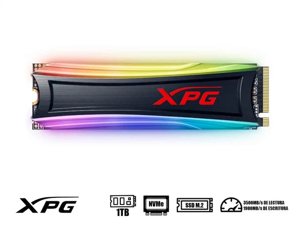 UNIDAD DE ALMACENAMIENTO SSD M.2 PCIE XPG 1TB 2280 SPECTRIX S40G, GEN3X4, NVME 3500 MB/S (AS40G-1TT-C)