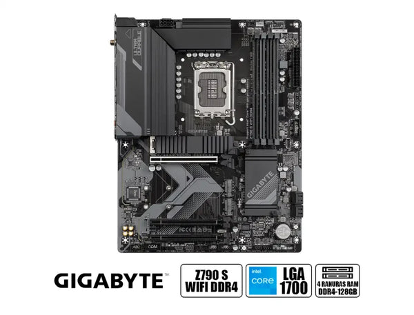 PLACA BASE MSI Z790-S WIFI DDR4 • CHIPSET INTEL Z790 • COMPATIBLE CON PROCESADORES INTEL CORE SERIE 13/12 • DDR4 HASTA 128GB • PCIE 5.0 • WIFI 6E • LAN 2.5GB • ATX