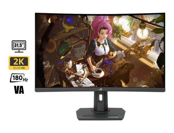 MONITOR DE JUEGOS CURVO MON 32 AS XG32WCS 2K CON RESOLUCIÓN QHD, TIEMPO DE RESPUESTA DE 1MS Y FRECUENCIA DE ACTUALIZACIÓN DE 180HZ