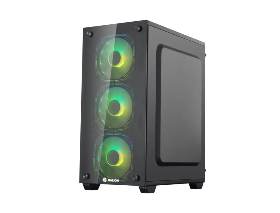 CASE MICRO ATX RAGNAROK 323, FUENTE 550W, 2xUSB 2.0, 1xUSB 3.0, Audio HD, Micrófono HD, 4x12CM LED RGB COOLER, VT frontal y lateral, Medidas: 350 x 190 x 400mm, 3x3.5HDD, 1x2.5SDD interno