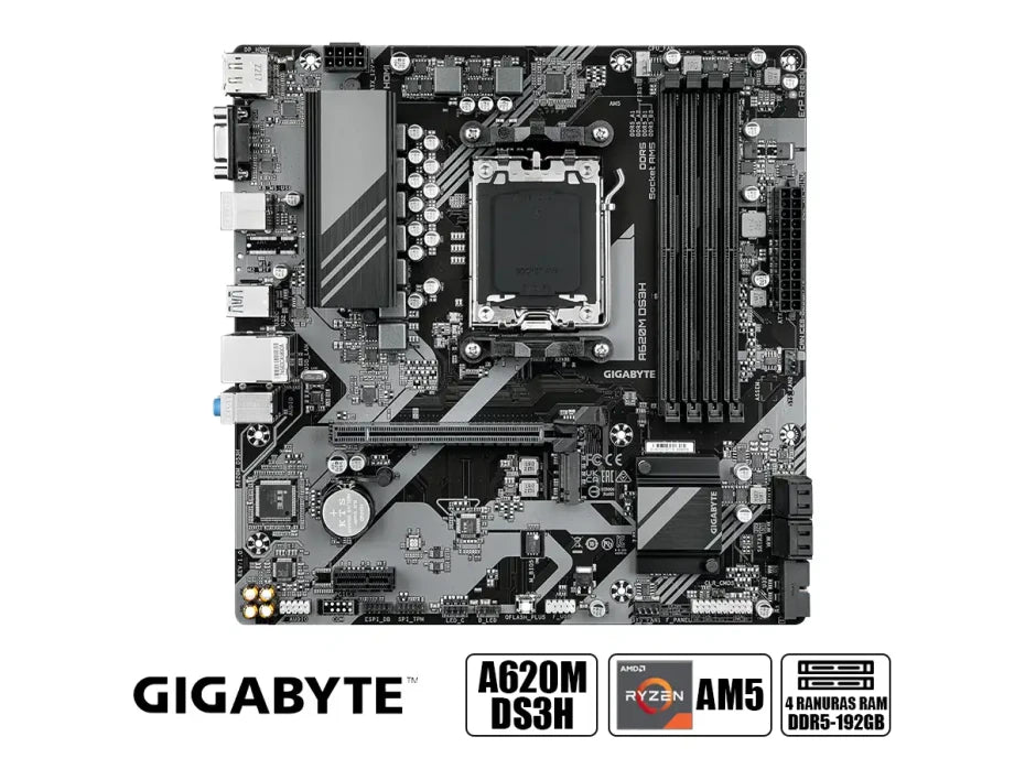 PLACA MADRE GIGABYTE A620M DS3H (A620M-DS3H) SOCKET AM5 | RAM DDR5 BUSS 7600OC MHZ