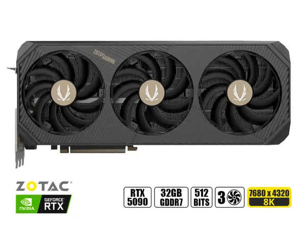 ZOTAC GAMING GEFORCE RTX 5090 SOLID OC TARJETA GRÁFICA PCIE 5.0 32 GB GDDR7 TRIPLE VENTILADOR RGB