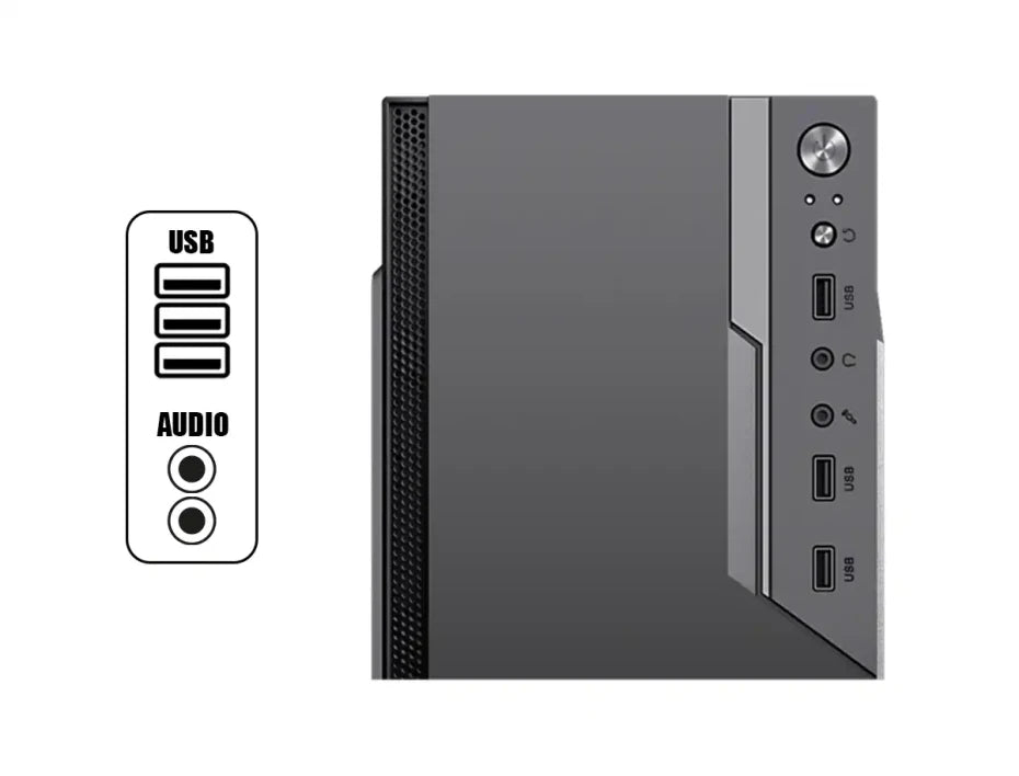 CASE MICRO ATX NOVA T22, FUENTE 600W, 2xUSB 2.0, Audio, Micrófono, Medidas: 270 x 163 x 340mm, 2x3.5HDD, 1x2.5SDD interno