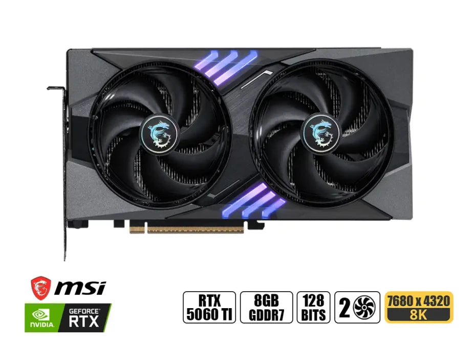TARJETA GRÁFICA GIGABYTE GEFORCE RTX 5060 TI GAMING OC • 8GB GDDR6 • PCIE 4.0 • RAY TRACING • DLSS 3 • VENTILADORES WINDFORCE • OVERCLOCK DE FÁBRICA