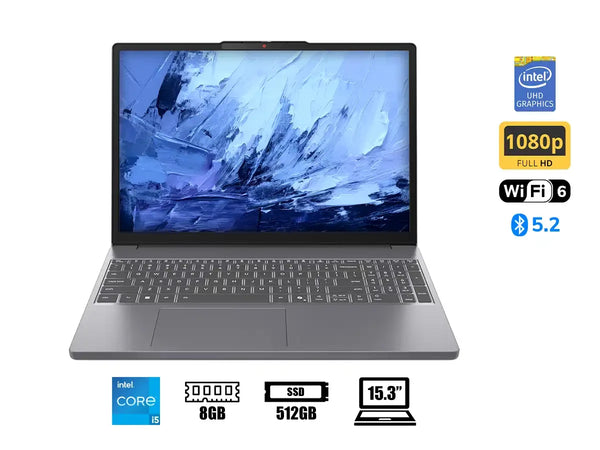 LAPTOP LENOVO CORE I5-13420H IDEAPPAD SLIM 3 (83K100KELM) PANTALLA 15.3", RAM 8GB, SSD 512GB, S/SISTEMA