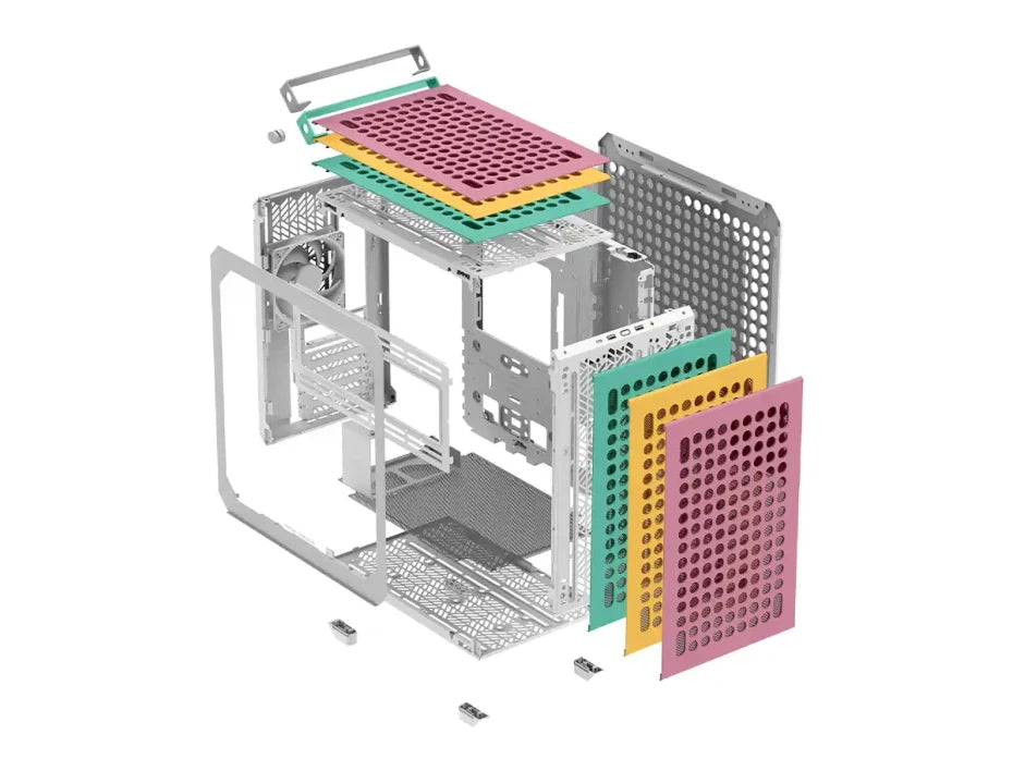 Gabinete Cooler Master QUBE 500 Flatpack con Ventana Midi-Tower, ATX/EATX/ITX/Micro-ATX, USB 3.0, sin Fuente, 1 Ventilador Instalado, Menta