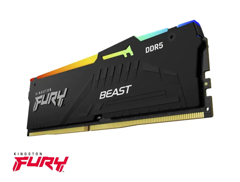 Memoria RAM Kingston FURY BEAST RGB DDR5 DDR5, 6000MHz, 32GB, CL36, XMP/EXPO