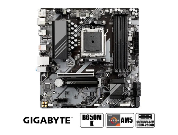 PLACA BASE MSI B850M-K • CHIPSET AMD B850 • COMPATIBLE CON PROCESADORES RYZEN SERIE 7000/8000 • DDR5 HASTA 128GB • PCIE 5.0 • LAN 2.5GB • MICRO-ATX