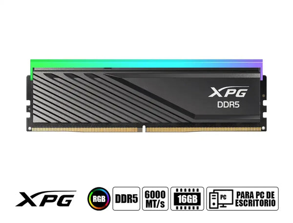 XPG LANCER BLADE 16 GB DDR5 6000 MT/S CL36 – MEMORIA RAM RGB NEGRA (MODELO AX5U6000C3616G-SLABRBK)