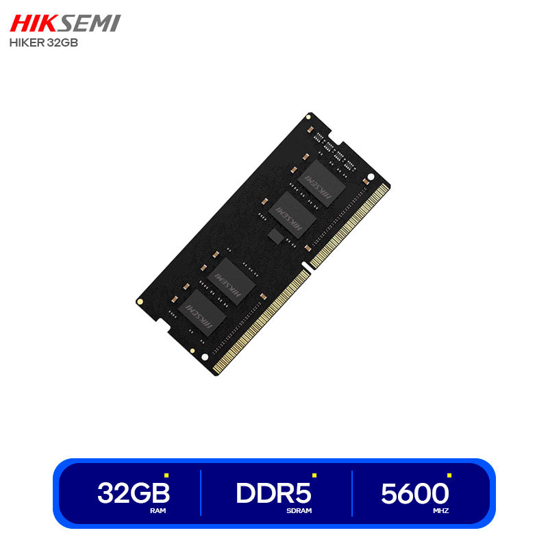 MEMORIA HIKSEMI HIKER DDR5-5600 SO-DIMM 32 GB (262 PINES) – ALTO RENDIMIENTO PARA LAPTOPS Y COMPACTOS, LATENCIA CL46, NEGRO ELEGANTE
