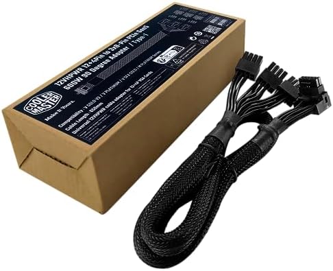 ACCESORIOS ENSAMBLAJE COOLER MASTER CABLE ADAPTADOR 12VHPWR 3X8 PIN TYPE 1 CMA-NFPC16XXBK1-GL