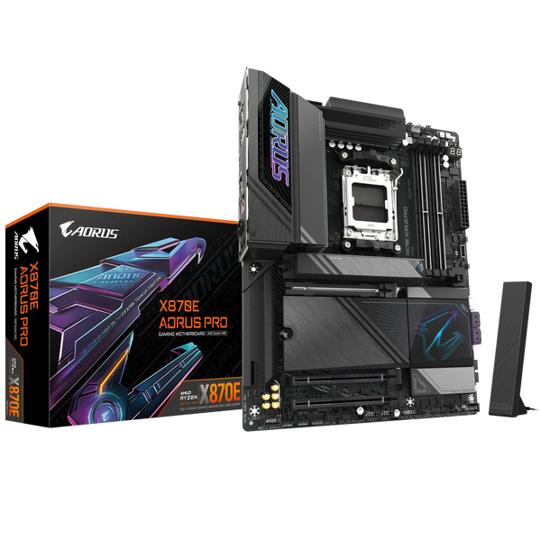 GIGABYTE X870E AORUS PRO ICE PLACA BASE AMD AM5 LGA 1718, ATX, DDR5, 4X M.2, PCIE 5.0, USB4, WIFI7, LAN DE 2.5GBE, CIERRE EZ-LATCH, GARANTÍA DE 5 AÑOS