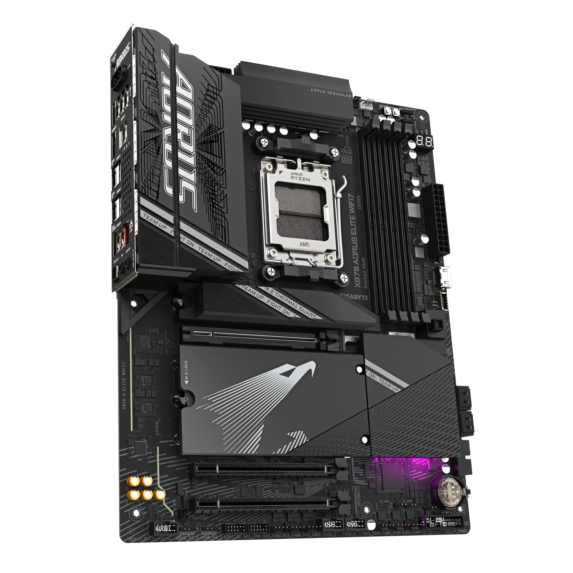 PLACA MADRE GIGABYTE X870 AORUS ELITE WIFI7, SOCKET AM5 PARA RYZEN 9000/8000, DDR5, PCIE 5.0, WI-FI 7, USB4, ATX