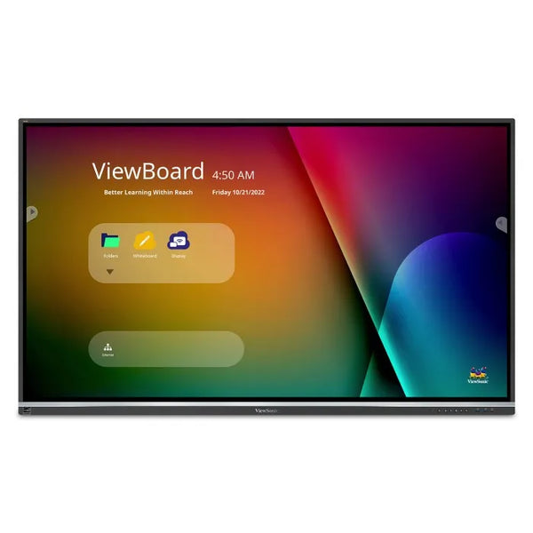 Pantalla Interactiva ViewSonic IFP7550-5F  75" 4K UHD  Android 13  Táctil 40 Puntos  Wi-Fi 6  USB-C + HDMI  Altavoces  Montaje VESA 800x400