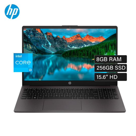 Notebook HP 250 G10 B83U6AT  Intel Core i3-N305  8GB DDR4  SSD 256GB  Pantalla 15.6" HD  FreeDOS  Wi-Fi 6 + BT 5.3  Color Plateado Ceniza Oscuro