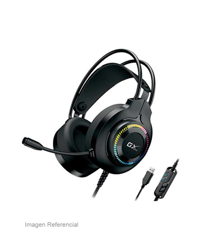 AUDÍFONOS CON MICRÓFONO GENIUS GX HS-GX580U RGB NEGRO 50MM SONIDO ENVOLVENTE