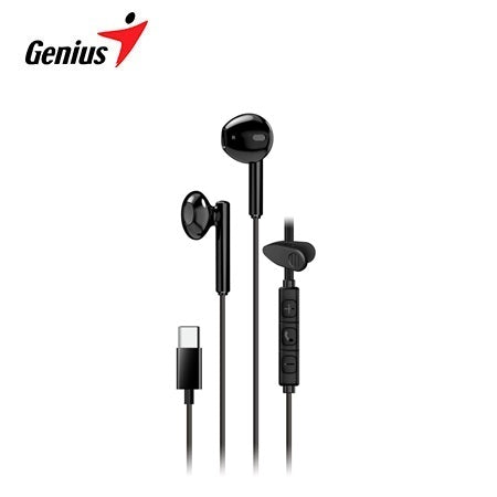 GENIUS HS-M366 – LIGERO AURICULAR IN-EAR USB-C CON MICRÓFONO Y CLIP GIRATORIO 360°, COMODIDAD TOTAL EN NEGRO