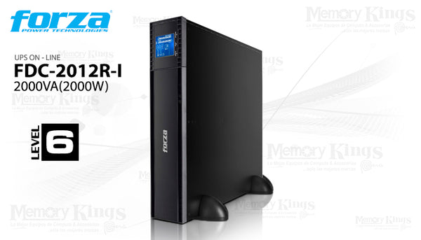 FORZA ATLAS FDC-1502R – UPS ONLINE 1500 VA/1350 W, DOBLE CONVERSIÓN, PURE SINE, LCD, 4 SALIDAS PROGRAMABLES, RACK/TOWER, USB/SNMP/RS-232