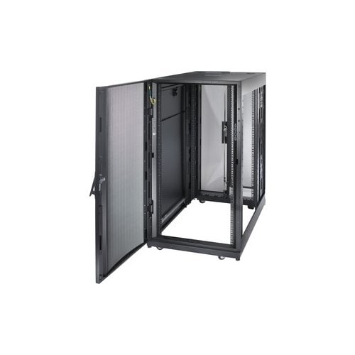 APC NetShelter SX 24U Gabinete de piso para servidor y almacenamiento, 19″, negro, TAA, capacidad dinámica 1022 kg, estática 1363 kg- 482.60mm Ancho del rack