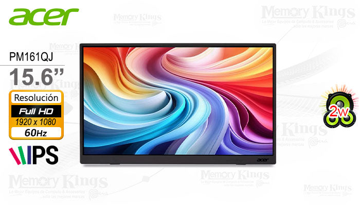 Vista principal del monitor portátil Acer PM161Q J UM.ZP1AA.J04