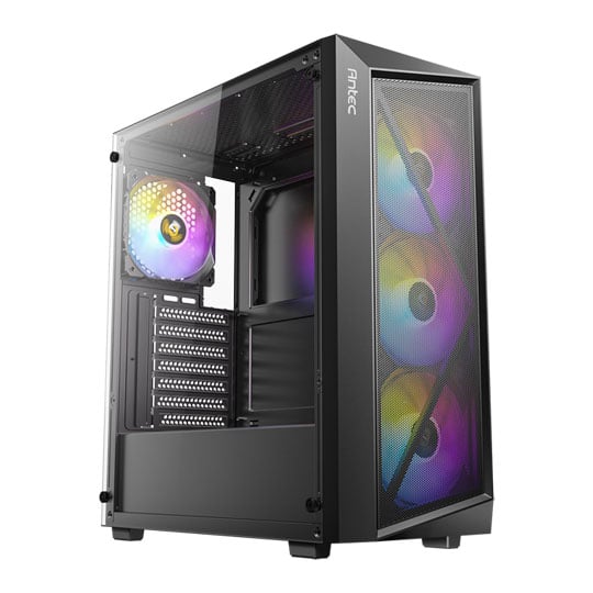 CASE ANTEC AX67 ARGB MID-TOWER ATX EN COLOR NEGRO CON PANEL LATERAL DE VIDRIO TEMPLADO, ILUMINACIÓN PERSONALIZABLE Y DISEÑO ESPACIOSO PARA SETUPS GAMING O WORKSTATION