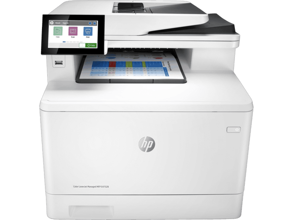 HP Color LaserJet Managed MFP E47528f 3QA75A#AKV | Multifuncional Láser Color A4 | 28 ppm | Doble Cara Automática | Escaneo y Envío a Email | Pantalla Táctil 8″ | USB 2.0, Ethernet y Wi‑Fi
