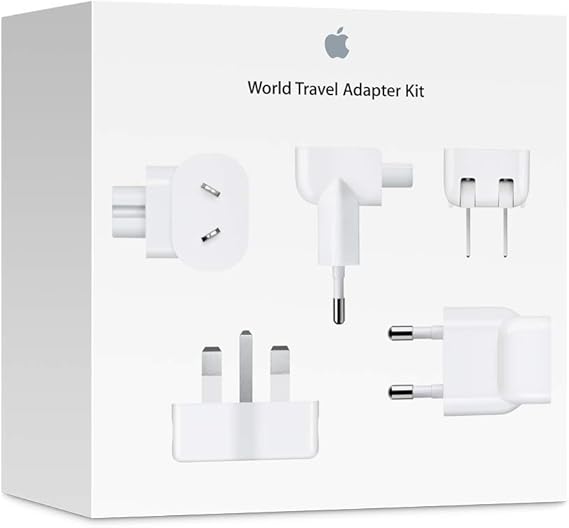 APPLE MB974ZM/B – ADAPTADOR UNIVERSAL DE VIAJE, COLOR BLANCO, COMPATIBLE CON ENCHUFES INTERNACIONALES