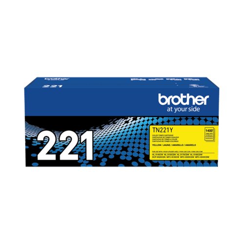 BROTHER TN221Y – CARTUCHO DE TÓNER AMARILLO ORIGINAL, RENDIMIENTO ESTÁNDAR 1,400 PÁGINAS, CALIDAD LÁSER PROFESIONAL, COMPATIBLE CON IMPRESORAS BROTHER (HL/MFC)