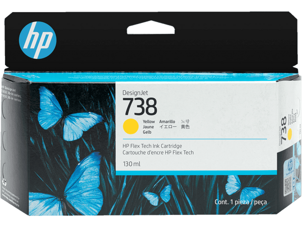 HP INC HP 738 AMARILLO 130ML TINTA AMPLIO FORMATO 498N7A