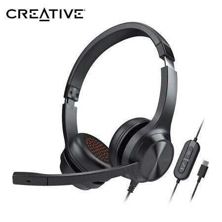 AURICULARES CREATIVE CHAT 51EF0980AA000 – USB-C/USB-A, 40MM, CANCELACIÓN DE RUIDO, MICRÓFONO INTEGRADO, NEGRO