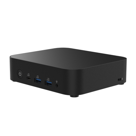 ASUS NUC 14 Essential Barebone Intel N150 – Mini PC ultracompacto sin ventilador, soporte DDR5 hasta 16 GB, ranura SSD M.2 NVMe, Wi‑Fi 6E, Bluetooth 5, HDMI, USB‑C/USB‑A, montaje VESA