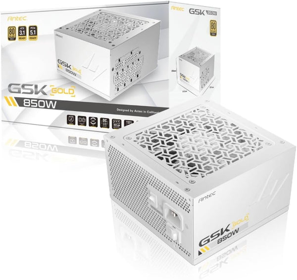 FUENTE DE ALIMENTACIÓN ATX 3.1 DE 850 W EN BLANCO, TOTALMENTE MODULAR Y CERTIFICACIÓN 80 PLUS GOLD – IDEAL PARA GAMING Y ESTACIONES DE TRABAJO EXIGENTES