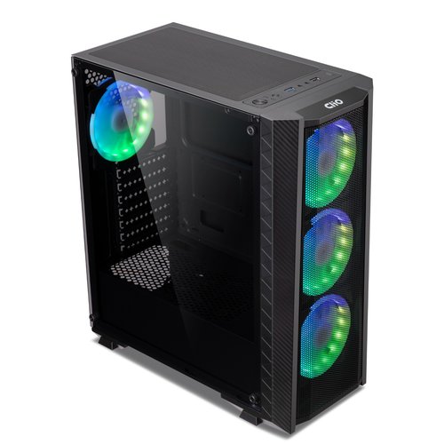 CASE GAMER GAME PRO GP1912B CON 4 VENTILADORES RGB, PANEL LATERAL ACRÍLICO, DISEÑO ATX ESPACIOSO, IDEAL PARA SETUPS POTENTES Y ENSAMBLES PERSONALIZADOS