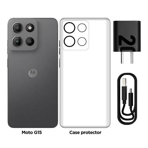 CELULAR MOTOROLA MOTO G15 4 GB RAM 128 GB ALMACENAMIENTO COLOR GRIS MODELO PB6D0048PE